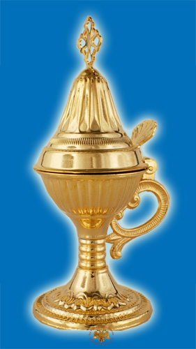 Orthodox Engraved Design C Incense Burner 12cm